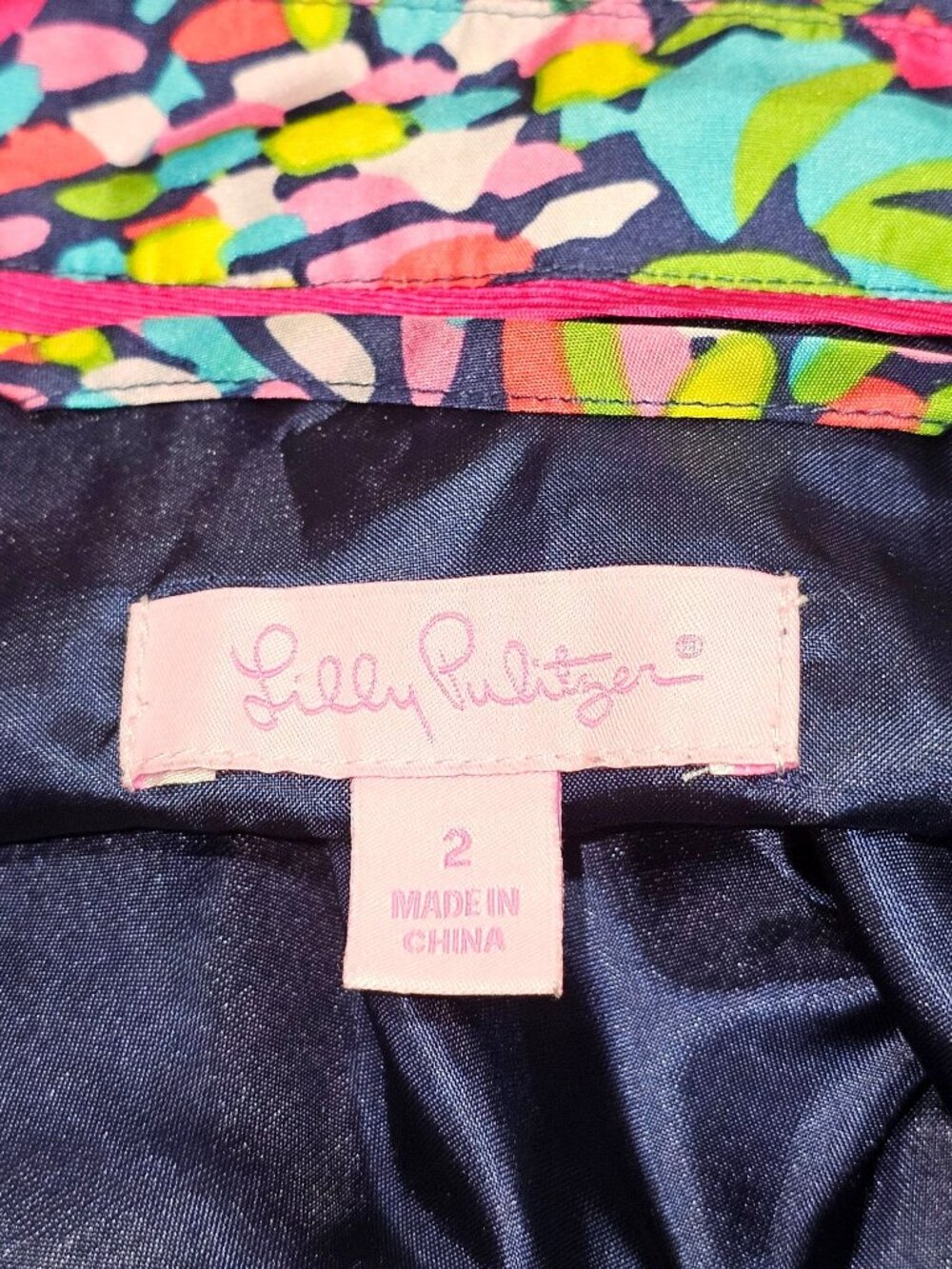 Lilly Pulitzer Women's Silk Booty Caw Print Long Sleeves Tunic Dress Sz 2 2566 - Picture 7 of 11